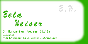 bela weiser business card